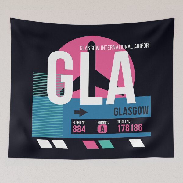 Item preview, Glasgow, Scotland (GLA) Airport Code Baggage Tag designed and sold by SLAG-Creative.