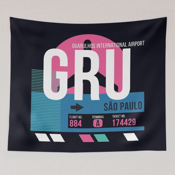 Item preview, São Paulo, Brazil (GRU) Airport Code Baggage Tag designed and sold by SLAG-Creative.