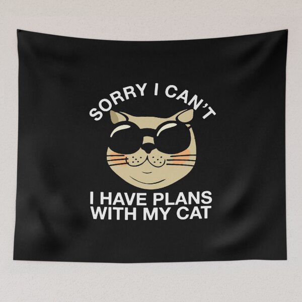 Item preview, Sorry I can't I have plans with my cat lover funny vintage cool feline face in sunglasses designed and sold by alenaz.