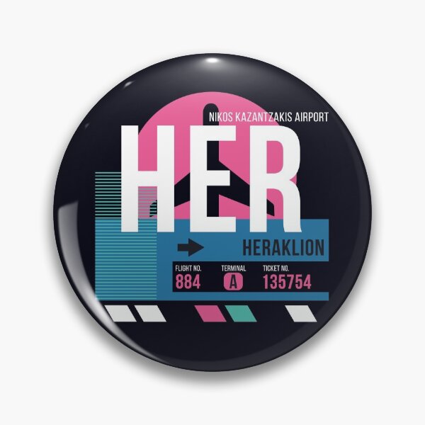 Item preview, Heraklion Crete, Greece (HER) Airport Code Baggage Tag designed and sold by SLAG-Creative.