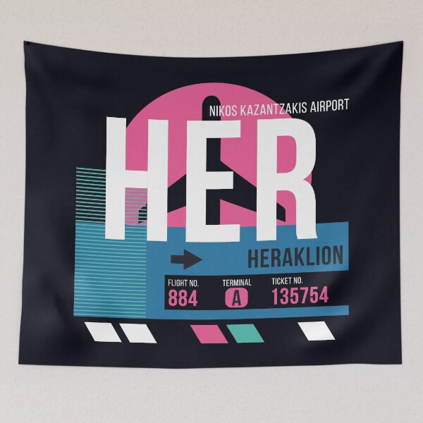 Item preview, Heraklion Crete, Greece (HER) Airport Code Baggage Tag designed and sold by SLAG-Creative.