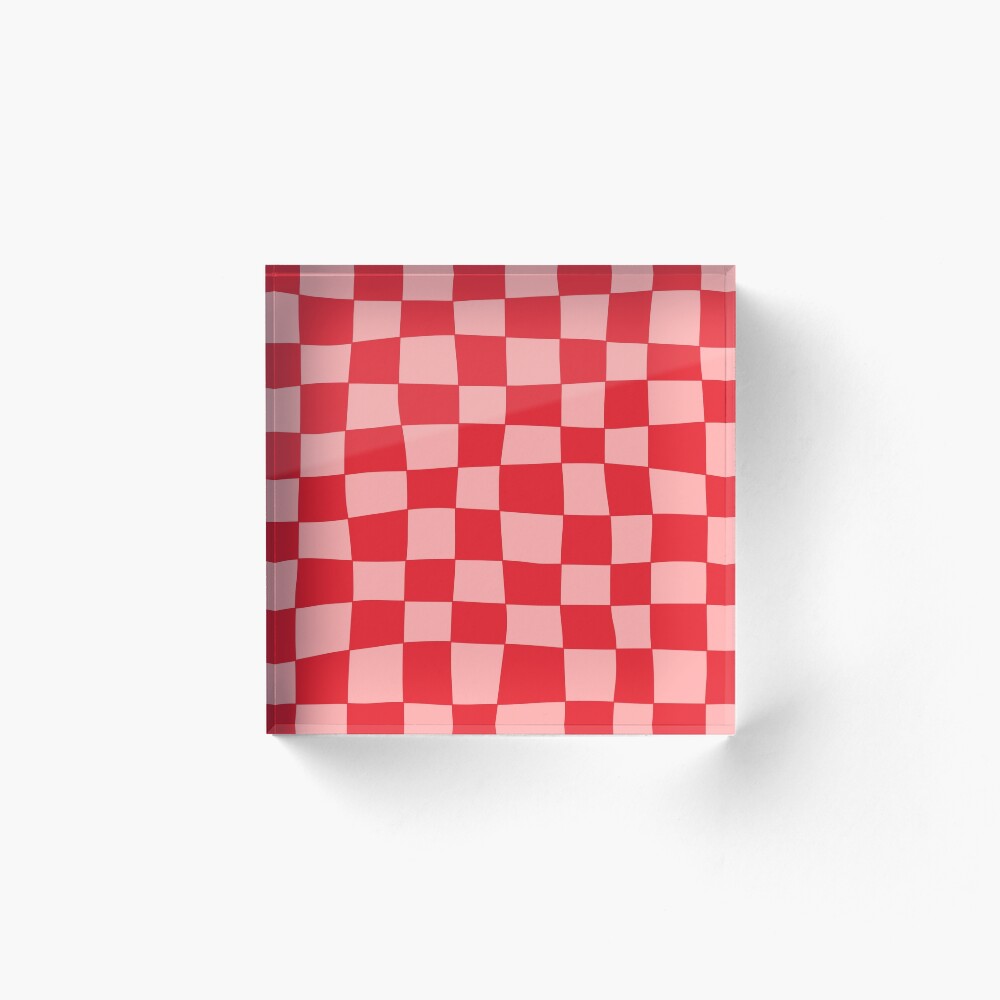 Hand Drawn Checkerboard Pattern (red/pink) Art Board Print