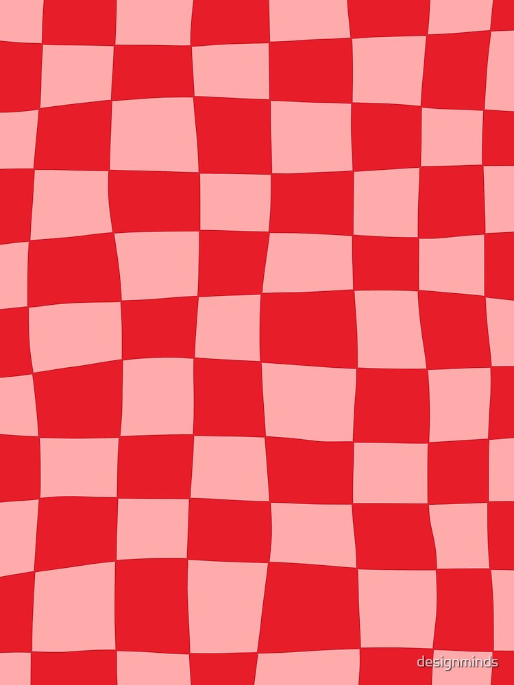 Hand Drawn Checkerboard Pattern (red/pink) by designminds