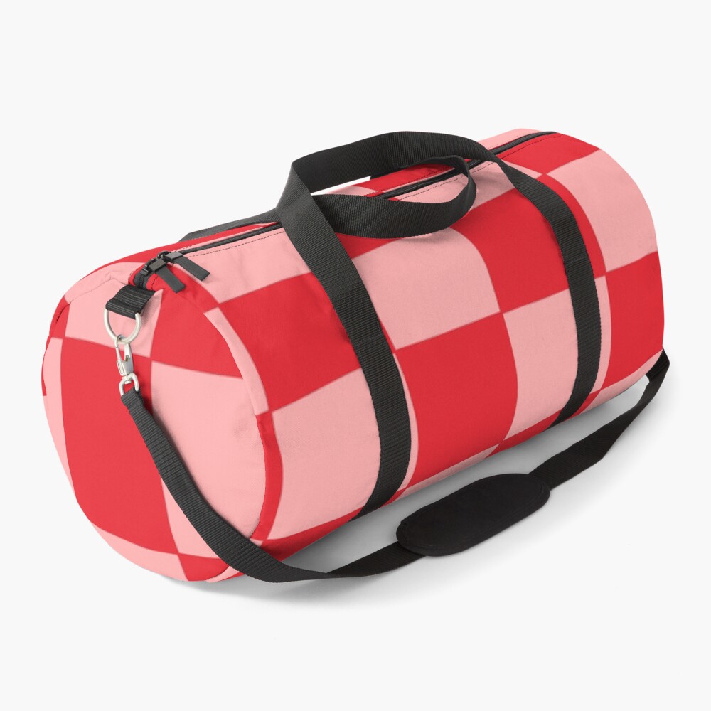 Hand Drawn Checkerboard Pattern (red/pink) Duffle Bag