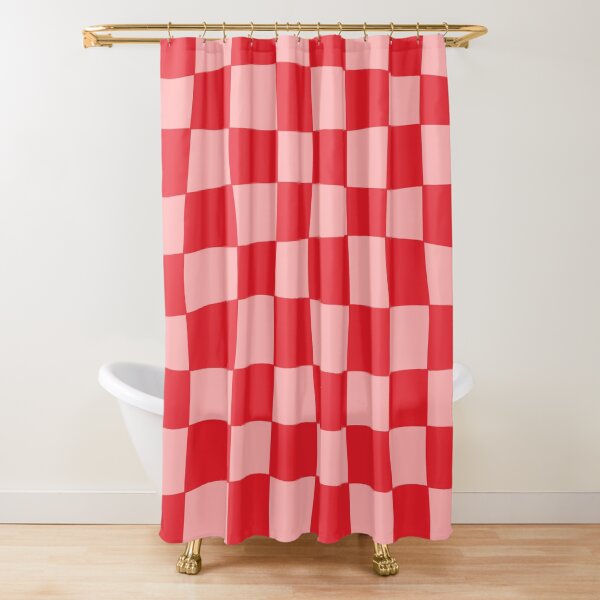 Vista previa del artículo con la obra «Patrón de tablero de ajedrez dibujado a mano (rojo/rosa)», diseñado y vendido por Design Minds Boutique.