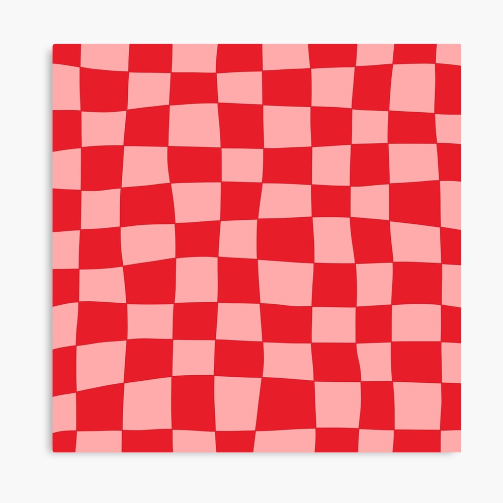 Hand Drawn Checkerboard Pattern (red/pink) Art Board Print