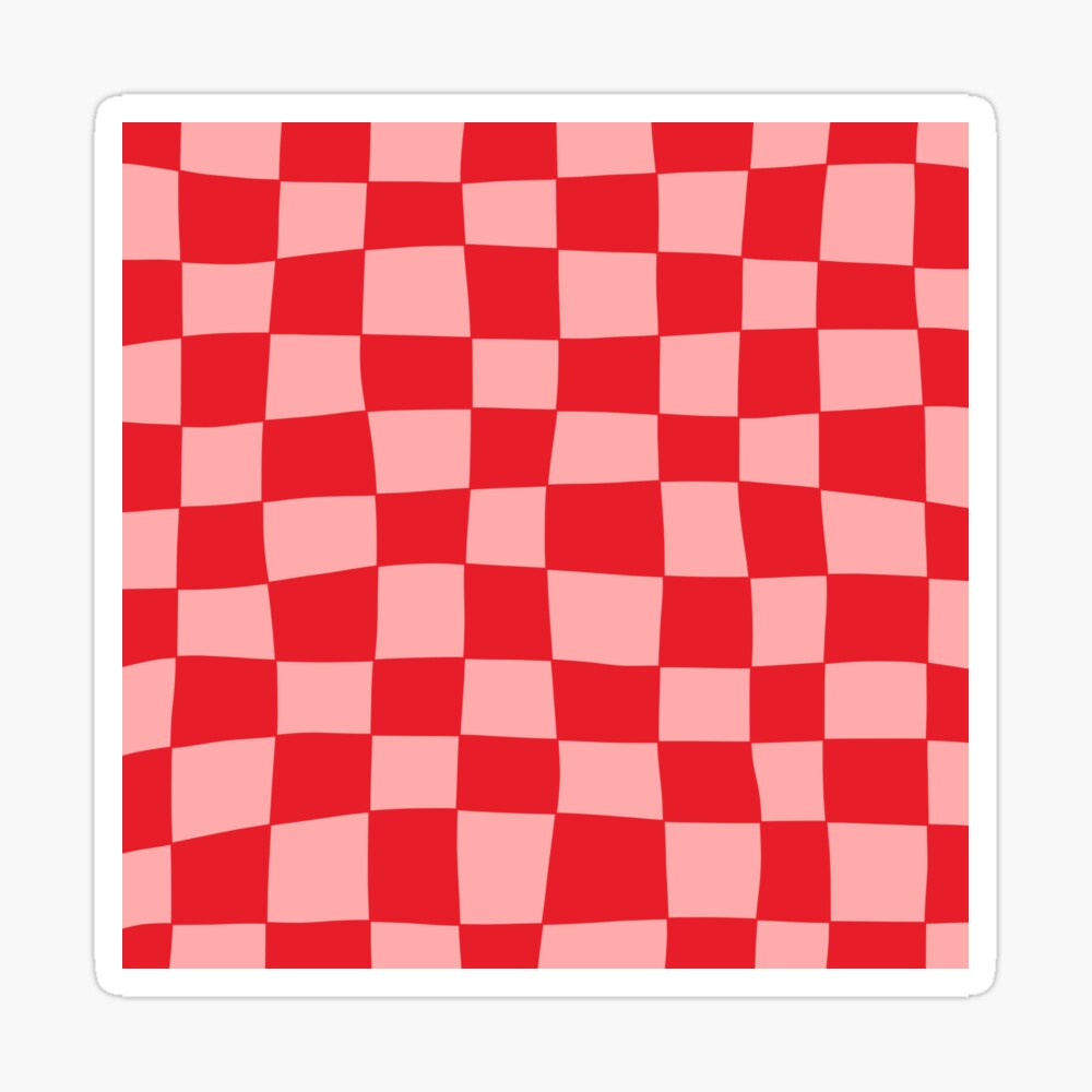 Hand Drawn Checkerboard Pattern (red/pink) Art Board Print