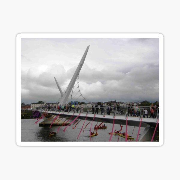 Opening of Derry Peace Bridge -Derry Ireland Sticker