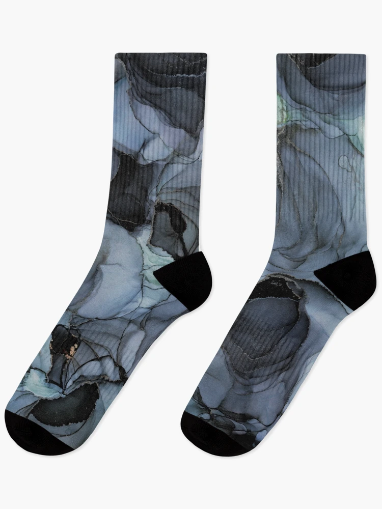 Thumbnail 1 of 5, Socks, Abstract Blue Roses designed and sold by MyAbstractInk.