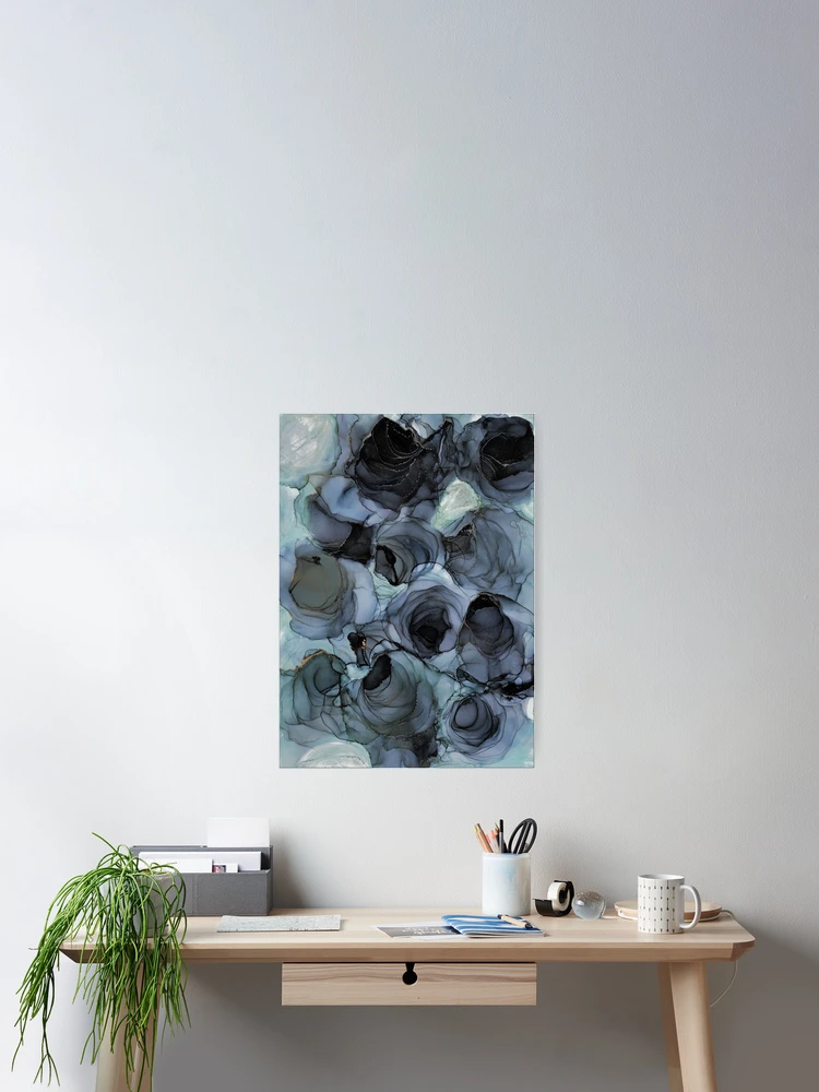 Thumbnail 2 of 3, Poster, Abstract Blue Roses designed and sold by MyAbstractInk.