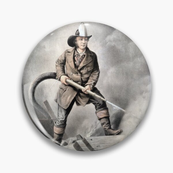 Item preview, Fireman putting out flames vintage art designed and sold by epicsaying.