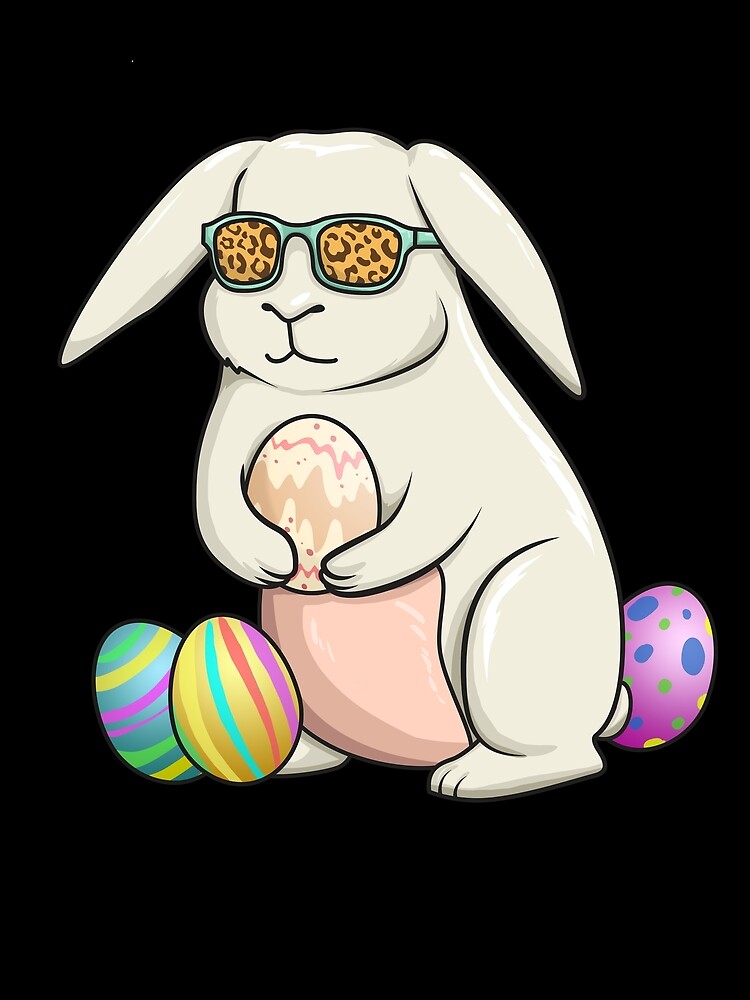 Thumbnail 3 von 3, Tuch, Cute Bunny Wearing Leopard Glasses Women's Leopard Easter Gear designt und verkauft von DynamicDesign.