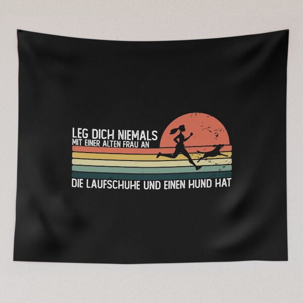 Item preview, Old woman with dog & running shoes designed and sold by noahs-shop.