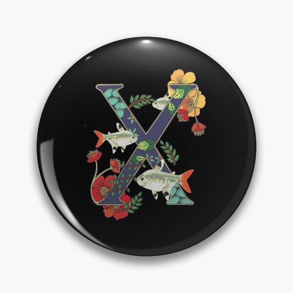 Item preview, X is for x-ray tetra, art nouveau style animal alphabet letter, plain background designed and sold by Naty Design Prague.