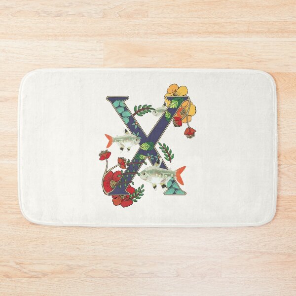 Item preview, X is for x-ray tetra, art nouveau style animal alphabet letter, plain background designed and sold by Naty Design Prague.
