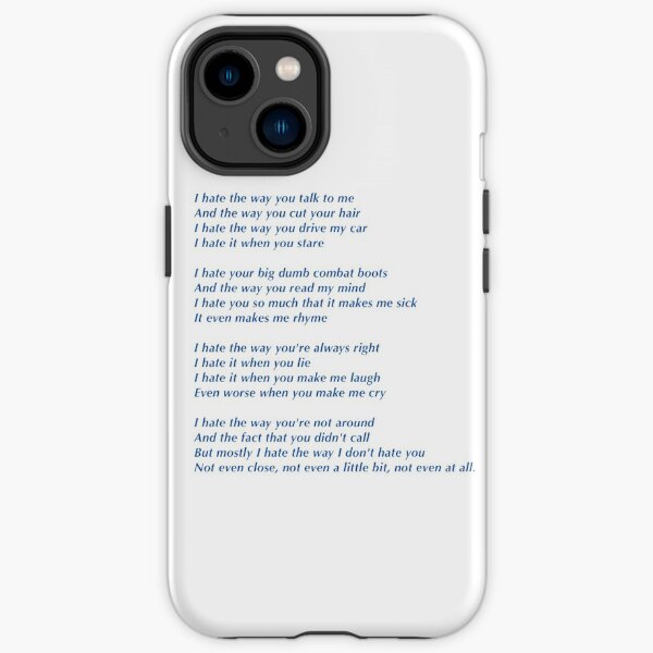 10 Dinge, die ich an dir hasse Gedicht blau iPhone Robuste Hülle