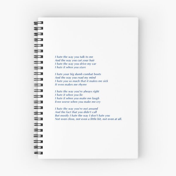 Item preview, 10 things I hate about you poem blue designed and sold by Mackenzie Swanson.