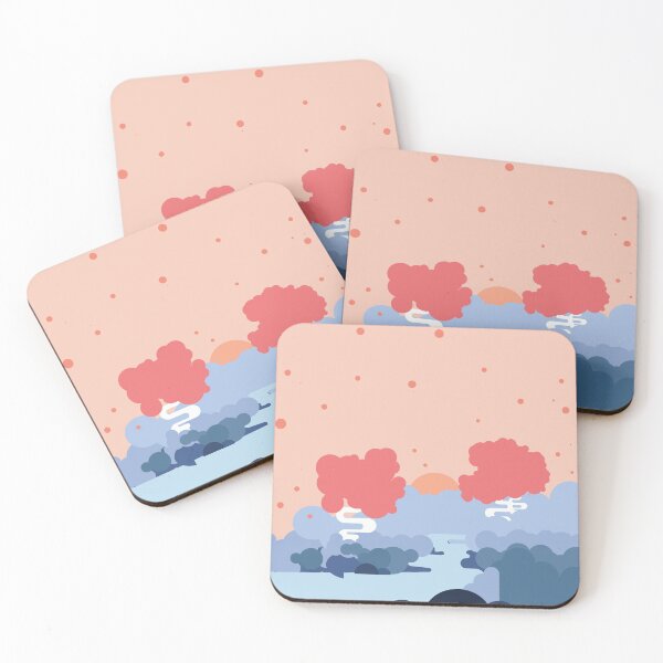 Item preview, Paisaje de río rosa y azul designed and sold by Maportia.