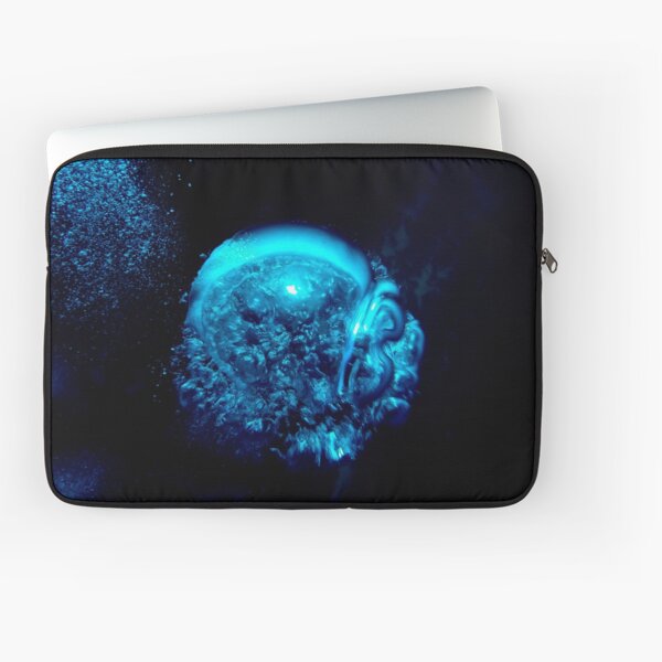 Blue underwater abstract bubble Laptop Sleeve