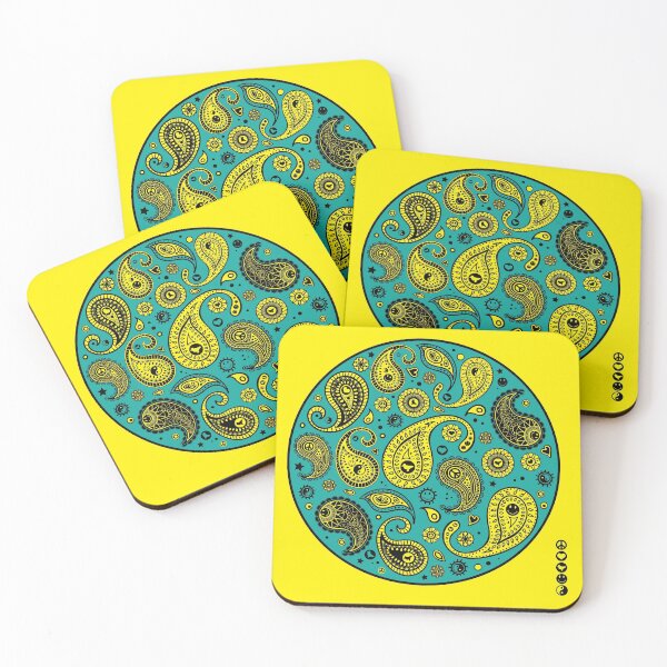 Item preview, "Acid Paisley Bubble" Aqua designed and sold by metrodesignuk.