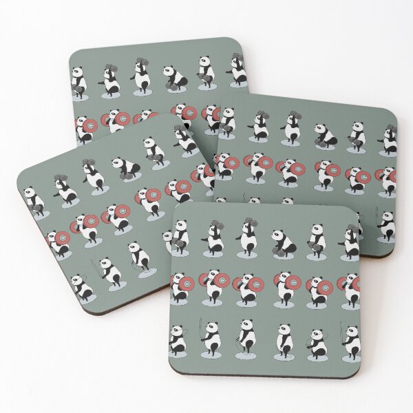 Item preview, panda bear doing crossfit with dumbbell, barbell and jumprope designed and sold by TrueType.