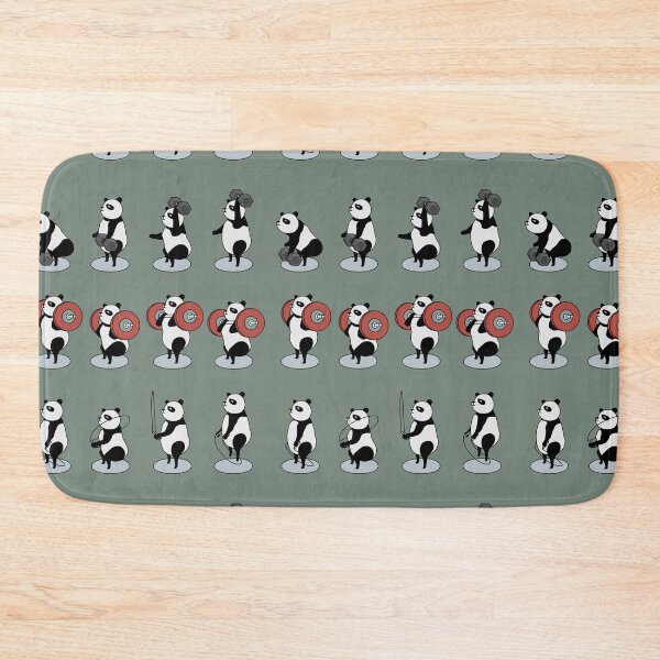 Item preview, panda bear doing crossfit with dumbbell, barbell and jumprope designed and sold by TrueType.