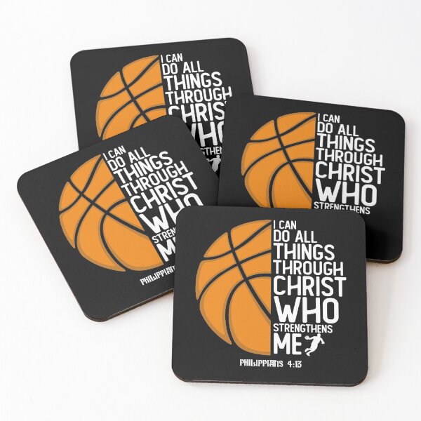 Item preview, Christian Basketball I Can Do All Things Through Christ Philippians 4:13 Bible Verse Inspirational Player Gift designed and sold by alenaz.