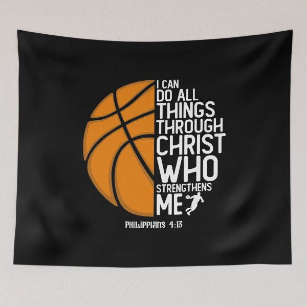 Item preview, Christian Basketball I Can Do All Things Through Christ Philippians 4:13 Bible Verse Inspirational Player Gift designed and sold by alenaz.