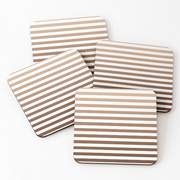 Item preview, White and brown tan gradient striped line pattern designed and sold by BLMcreations.