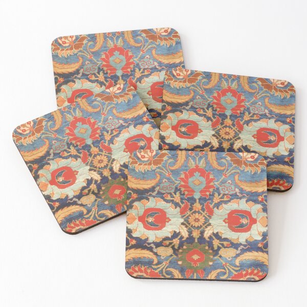 Item preview, Indian Antique Floral Rug Print designed and sold by Vicky Brago-Mitchell®.