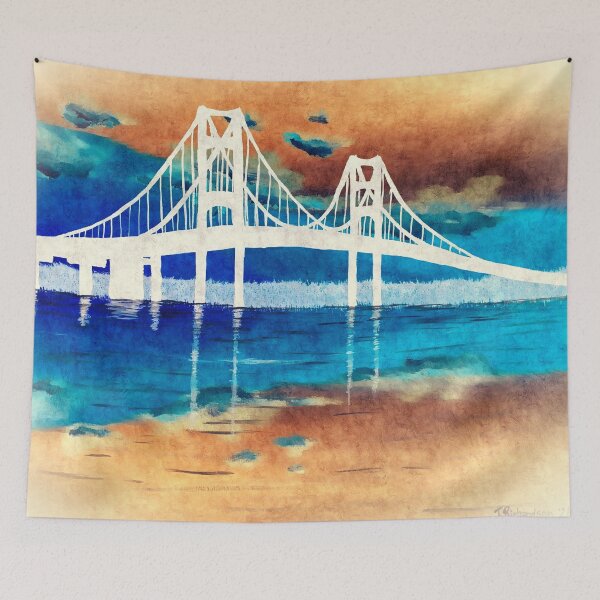 Item preview, Mackinac Bridge Inverse Color designed and sold by SistersInArtN.