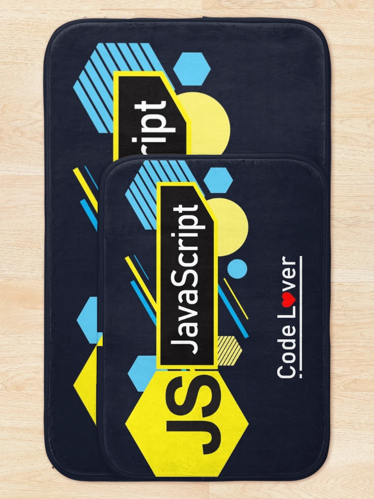 Thumbnail 5 of 6, Bath Mat, JavaScript Code Lover (Dark) designed and sold by Devshirt.