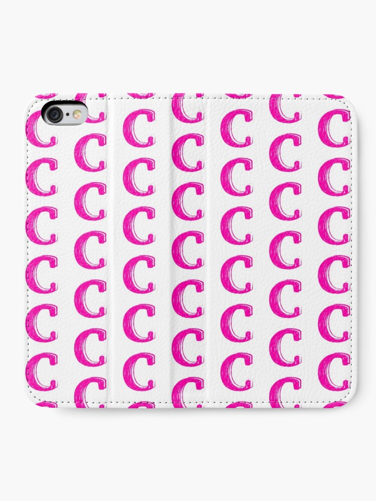 Alternate view of Pink chalk letter C iPhone Wallet