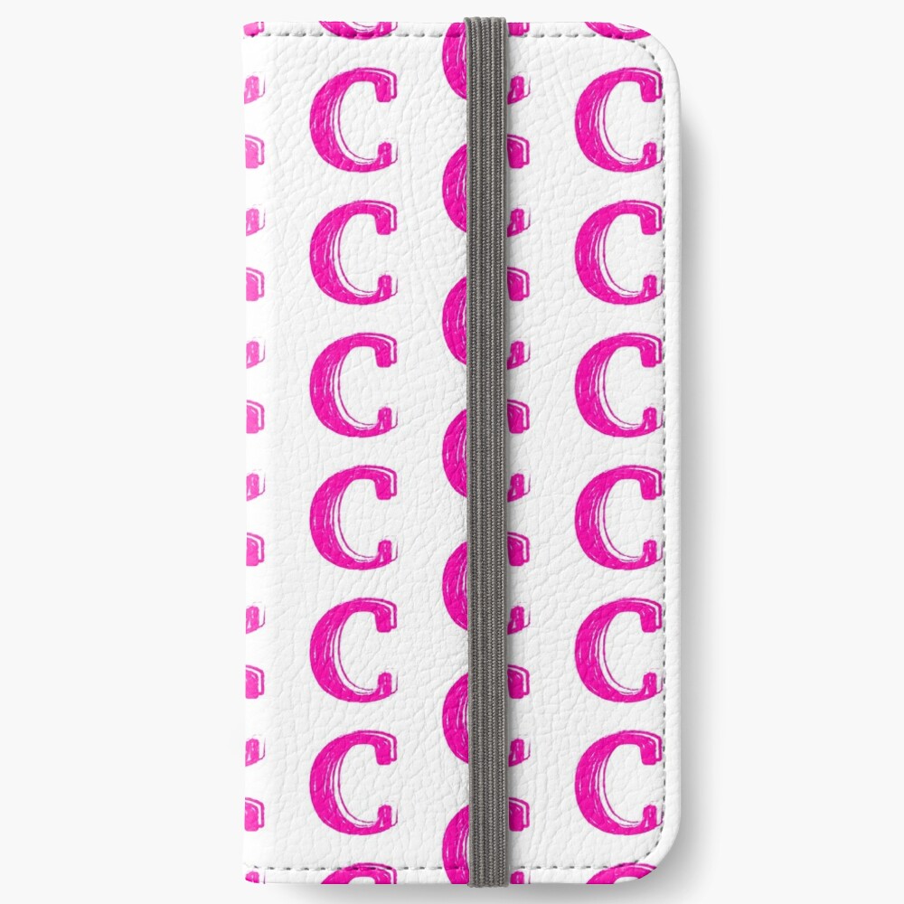 Pink chalk letter C iPhone Wallet