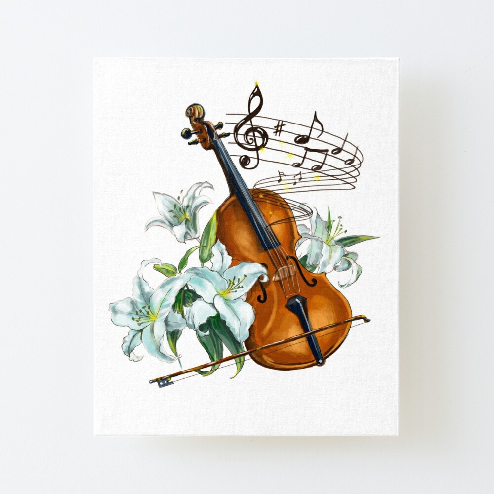 Floral Violin-Cello for white