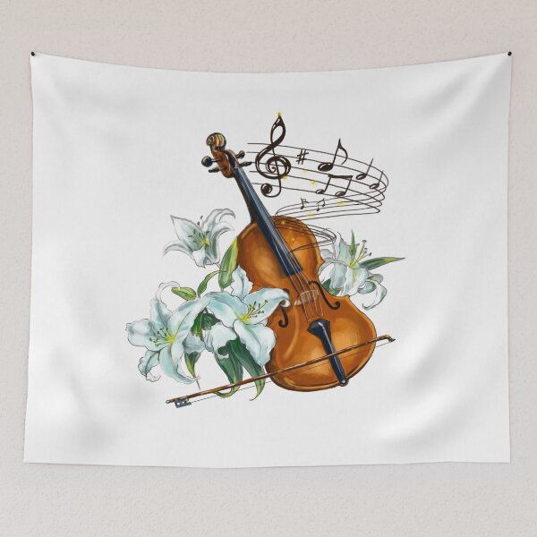Item preview, Floral Violin-Cello for white designed and sold by Kim Leex.