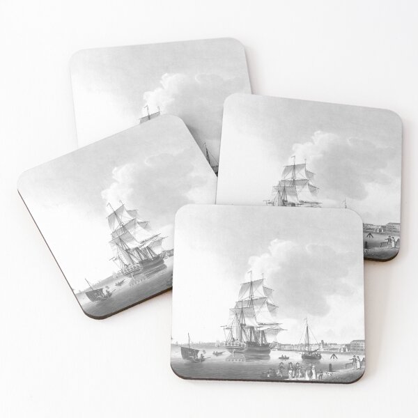 Item preview, Vintage Ships in the Harbor (B+W) designed and sold by LansingOLeary.
