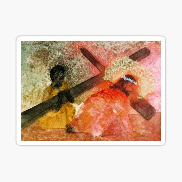 Station 7: Jesus Falls a Second Time Sticker