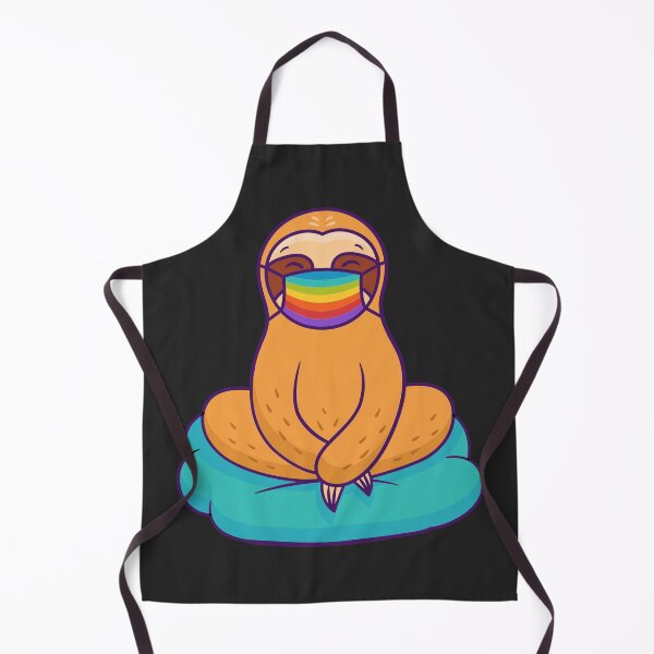 Item preview, Sloth in mask, lgbt sloth, covid, coronavirus, lgbt mask, lgbt facemask, lgbt face mask, gay sloth, lgbtq sloth, rainbow flag mask designed and sold by Crocozen.