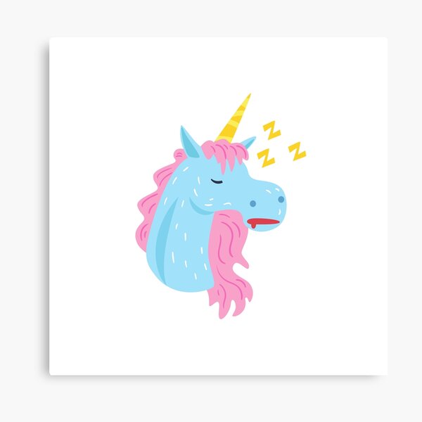 Funny Blue Stubby Unicorn Love - Unicorn Love Drawing Canvas Print
