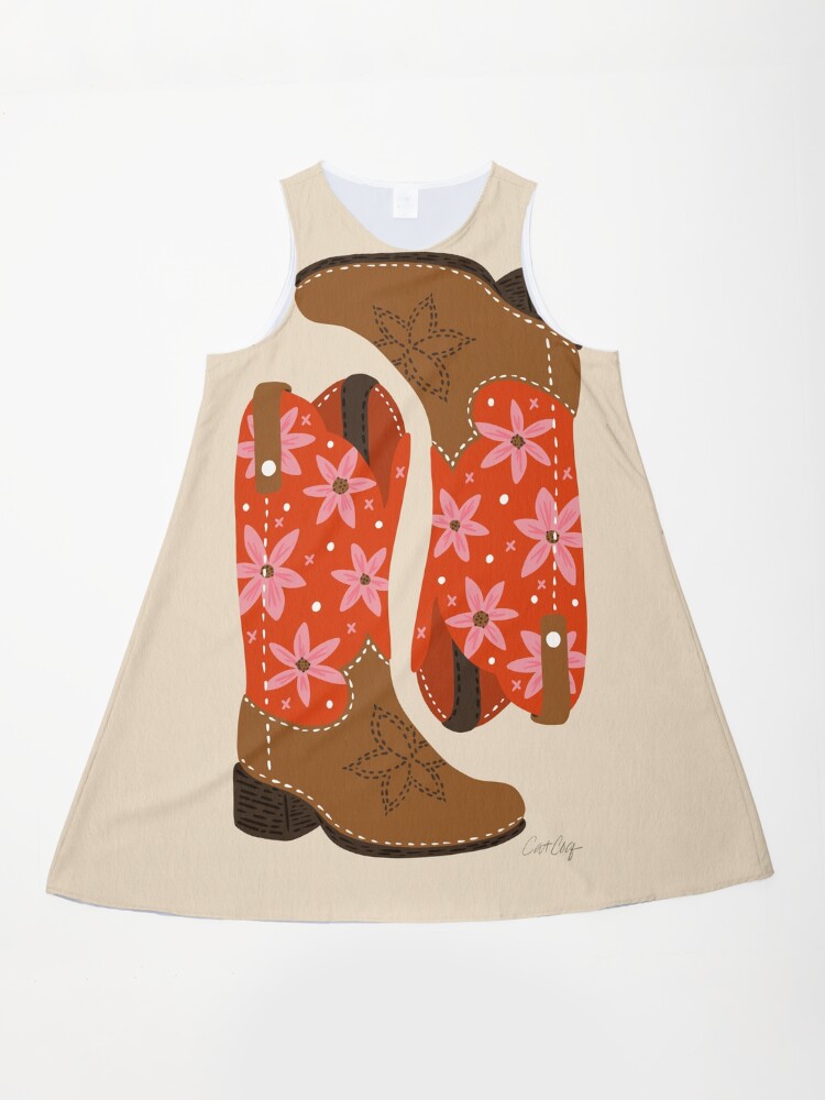 princess polly baby blue dress Mini Brown Dress with Cowboy Boots main image 0