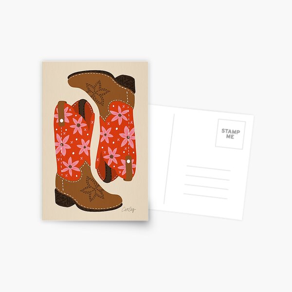 Item preview, Cowgirl Boots – Coral & Pink designed and sold by Cat Coquillette.