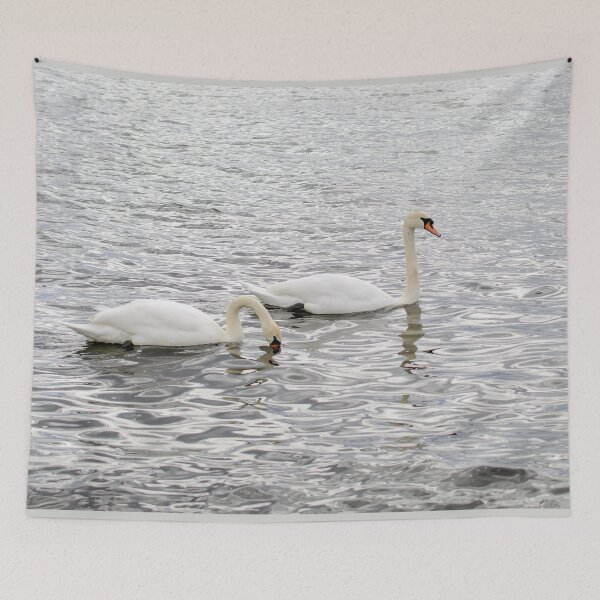 Item preview, Romantic couple of swans on the Baltic sea designed and sold by lena-maximova.