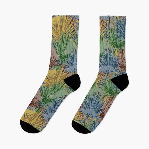 Item preview, Hiding Chameleons and Palm Leaf Pattern - Vintage Theme - Tropical Paradise designed and sold by Sajuade.