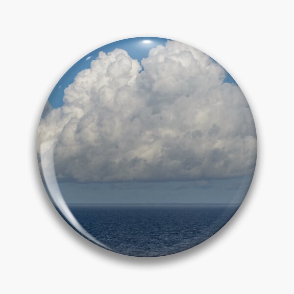 Item preview, White cumulus clouds in sky over blue Baltic sea designed and sold by lena-maximova.