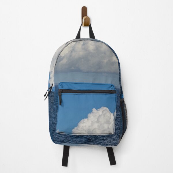Item preview, White cumulus clouds in sky over blue Baltic sea designed and sold by lena-maximova.