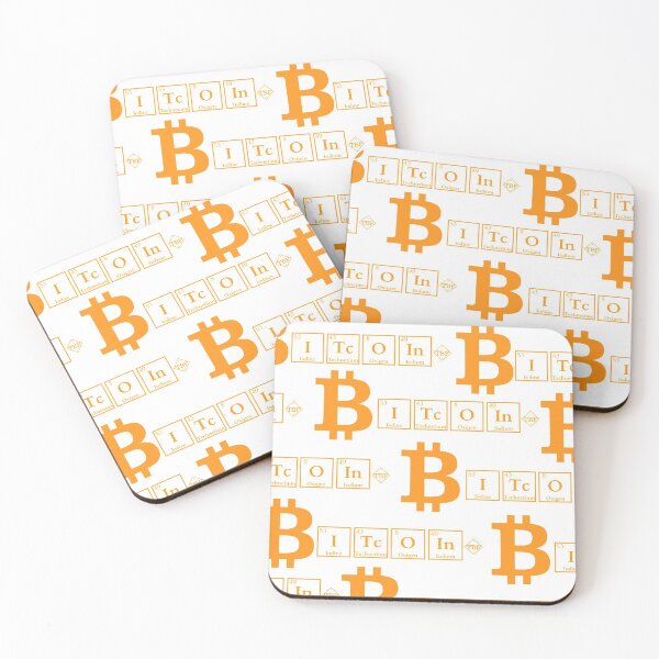Item preview, Bitcoin Logo repeat chemistry Symbols designed and sold by Rebecca Blossom.