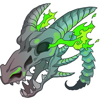 Artwork thumbnail, Burning dragon skull by LeundraArt