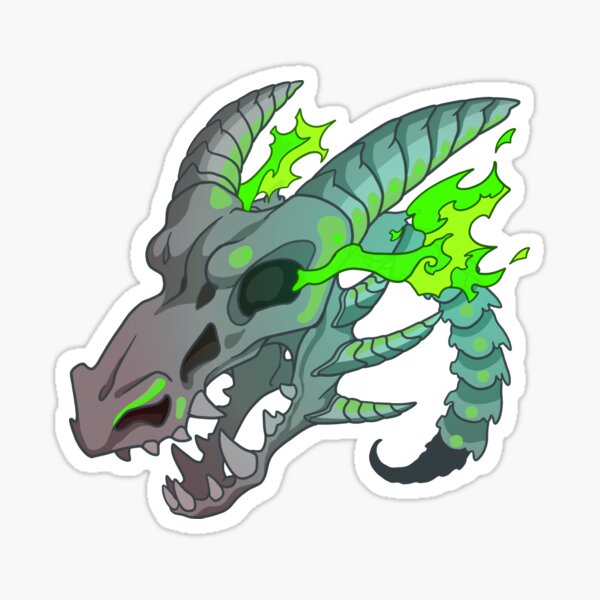 Burning dragon skull Sticker