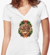 Spitshading 061 Women's Fitted V-Neck T-Shirt